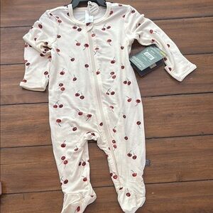 Gerber Cream and Red Floral Footie One Piece